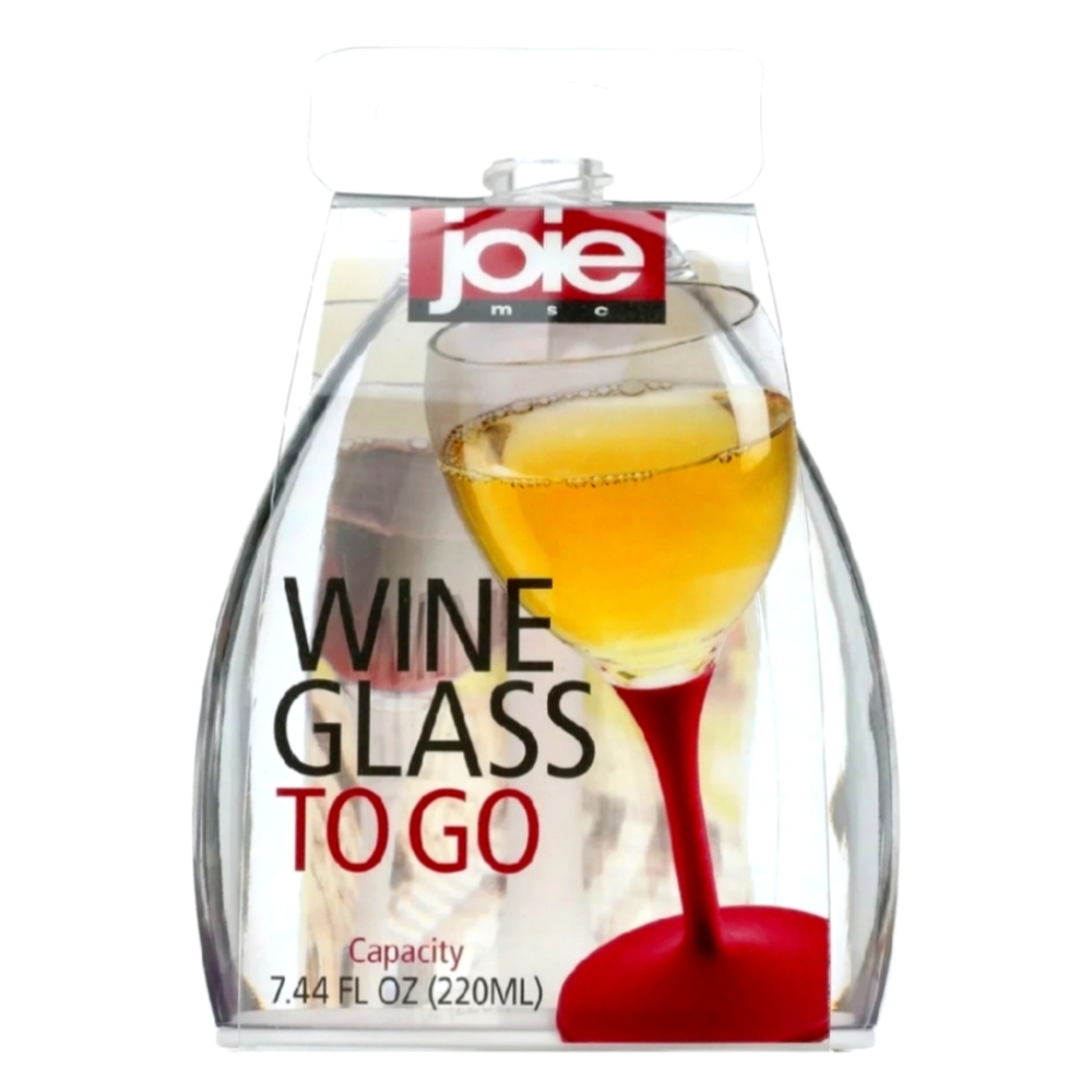 Joie MSC Wine Glass To Go Portable Plastic Drinkware White Stem